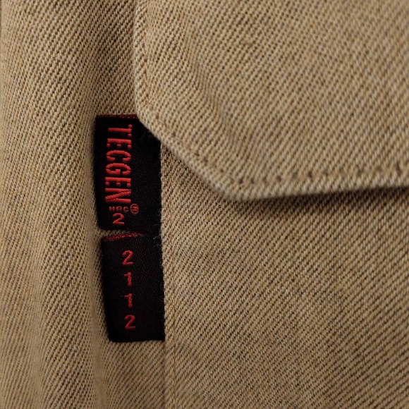 PGE Flame Resistant Work Uniform Shirt Collared Long Sleeve FRMC Khaki Men's XL - Picture 3 of 6